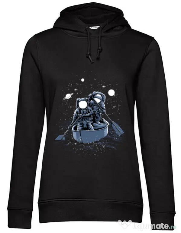 Hoodie dama cu gluga Across the galaxy Negru
