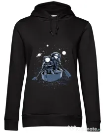 Hoodie dama cu gluga Across the galaxy Negru