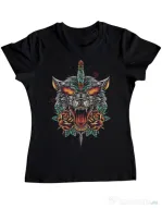 Tricou ADLER dama Stabbed wolf Negru