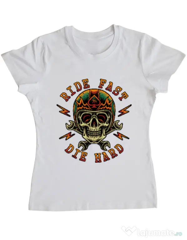 Tricou ADLER dama Bad rider Alb