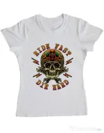 Tricou ADLER dama Bad rider Alb