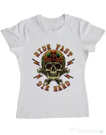 Tricou ADLER dama Bad rider Alb