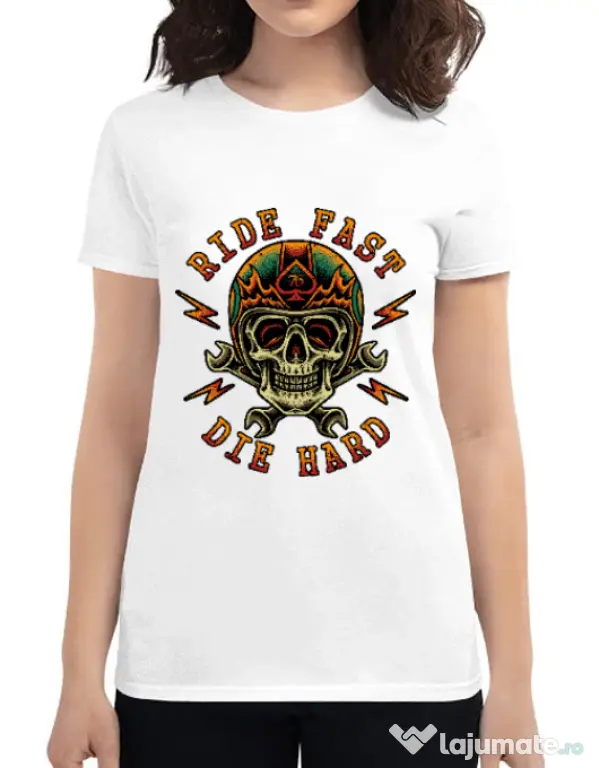 Tricou ADLER dama Bad rider Alb