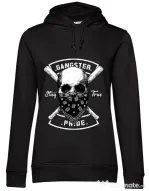 Hoodie dama cu gluga Gangster skull Negru