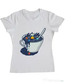 Tricou ADLER dama Galaxy mug Alb