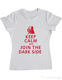 Tricou ADLER dama Join the darkside Alb