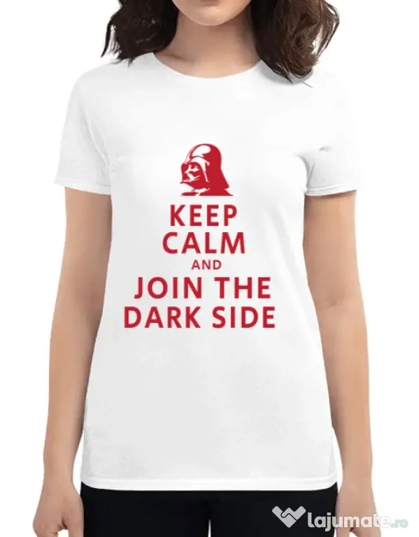 Tricou ADLER dama Join the darkside Alb