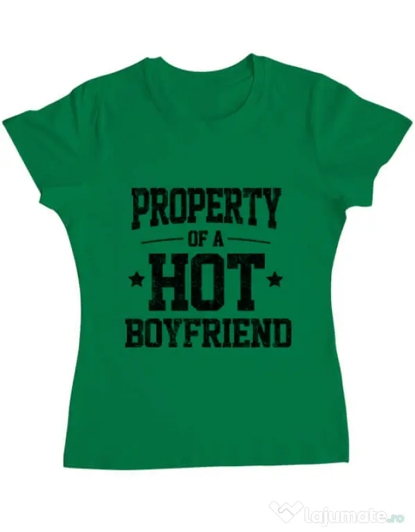 Tricou ADLER dama Property of a hot boyfriend Verde mediu