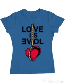 Tricou ADLER dama Love is evil Albastru azuriu