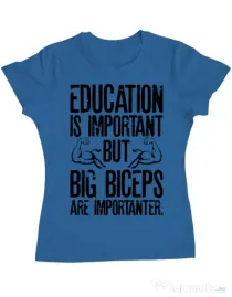 Tricou ADLER dama Big biceps Albastru azuriu