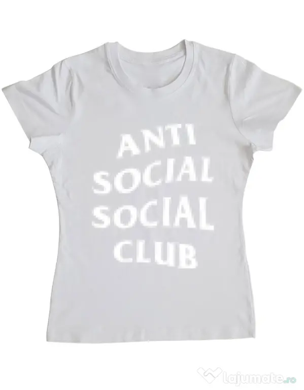 Tricou ADLER dama Anti social Alb