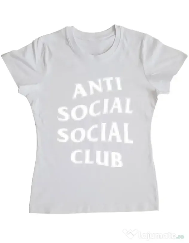 Tricou ADLER dama Anti social Alb
