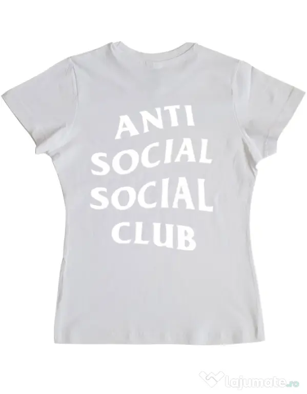 Tricou ADLER dama Anti social Alb