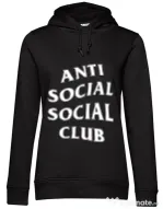 Hoodie dama cu gluga Anti social Negru