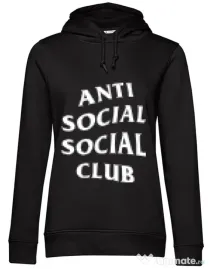 Hoodie dama cu gluga Anti social Negru