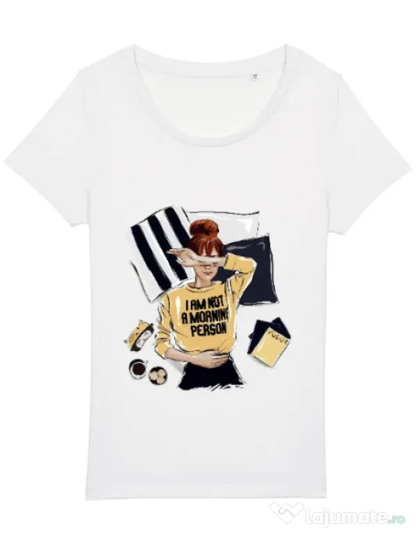 Tricou STANLEY STELLA dama I am not a morning person Alb