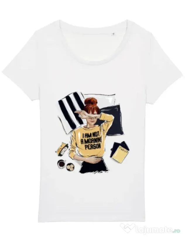 Tricou STANLEY STELLA dama I am not a morning person Alb