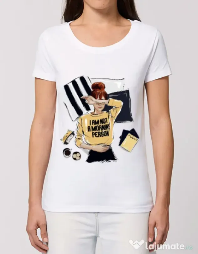 Tricou STANLEY STELLA dama I am not a morning person Alb