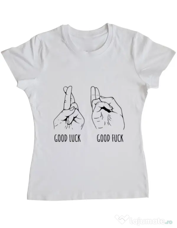 Tricou ADLER dama Good luck Alb