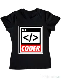 Tricou ADLER dama Coder Negru