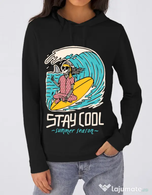 Hoodie dama cu gluga stay cool Negru