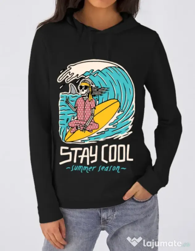 Hoodie dama cu gluga stay cool Negru
