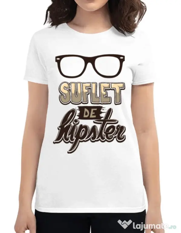 Tricou ADLER dama Suflet de hipster Alb