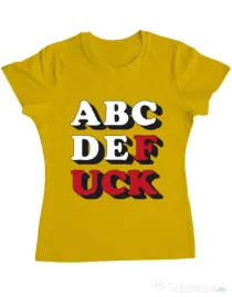 Tricou ADLER dama The alphabet Galben