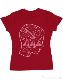 Tricou ADLER dama Stranger night Rosu