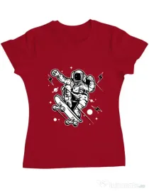 Tricou ADLER dama Skate Space Rosu