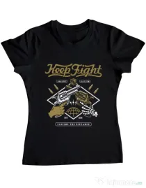 Tricou ADLER dama Keep Fight Negru