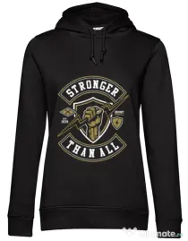 Hoodie dama cu gluga Stronger Than All Negru