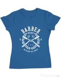 Tricou ADLER dama Barber Rebel Albastru azuriu