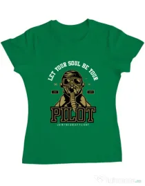 Tricou ADLER dama Let Your Soul Be Your Pilot Verde mediu