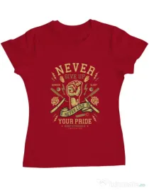 Tricou ADLER dama Never Give Up Rosu
