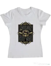 Tricou ADLER dama Make Art Not War Alb