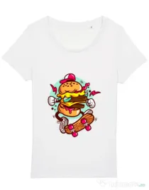Tricou STANLEY STELLA dama Burger Skater Alb