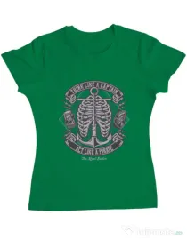 Tricou ADLER dama Think Like A Captain Act Like A Pirate Verde mediu