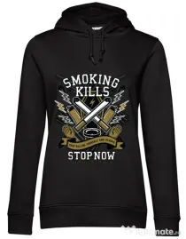 Hoodie dama cu gluga Smoking Kills Negru