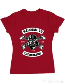 Tricou ADLER dama Welcome To The Darkside Rosu