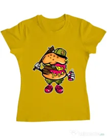 Tricou ADLER dama Bastard burger Galben