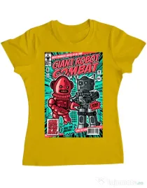 Tricou ADLER dama Giant robot combat Galben
