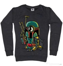 Bluza ADLER dama Minion Boba Fett Negru melanj
