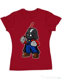 Tricou ADLER dama Darth plumber Rosu