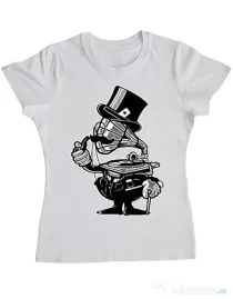 Tricou ADLER dama Gramophone head Alb