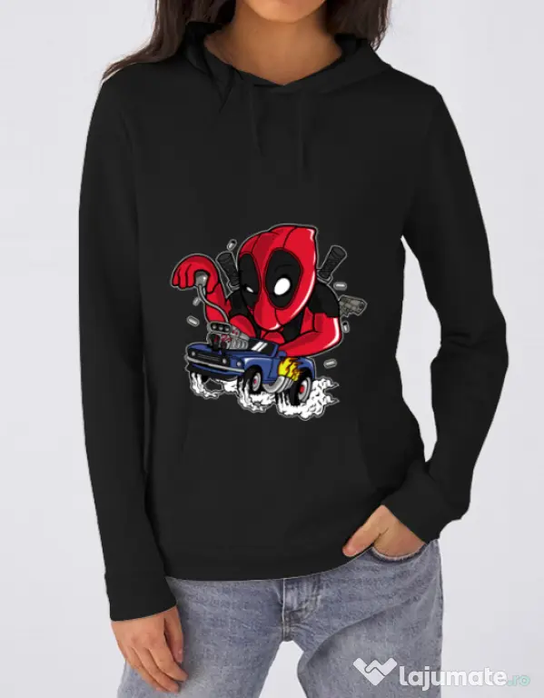 Hoodie dama cu gluga Deadrace Negru