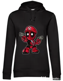 Hoodie dama cu gluga Mario Deadpool Negru