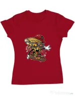 Tricou ADLER dama Pizza Skater Rosu