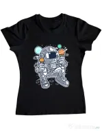 Tricou ADLER dama Astronaut Ice Cream Negru