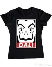 Tricou ADLER dama Dali mask Negru